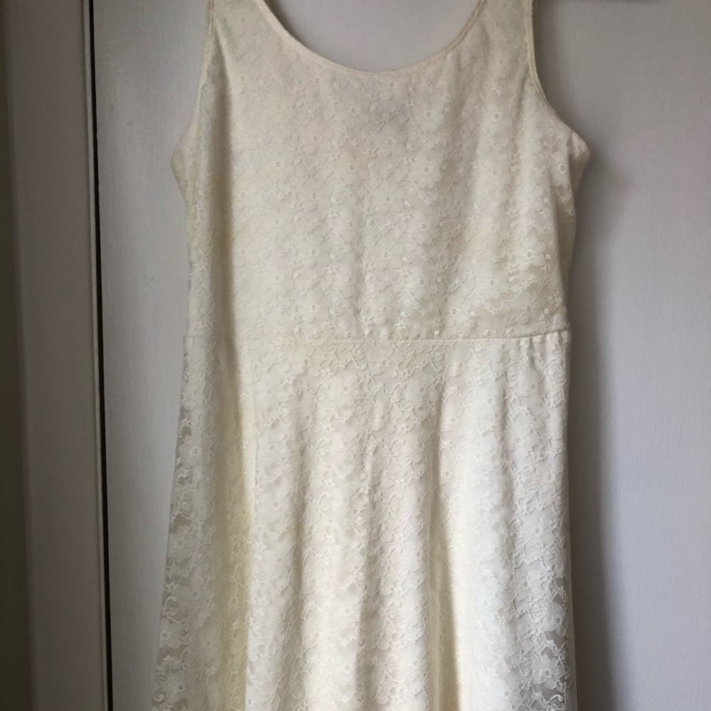 Express Flowy White Lace Dress
